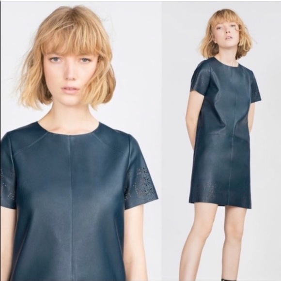Zara Dresses Zara Perforated Leather Dress Poshmark